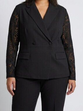 Capsule 121 Women's Black The Reaper Single Breasted Jacket Plus Size 1X